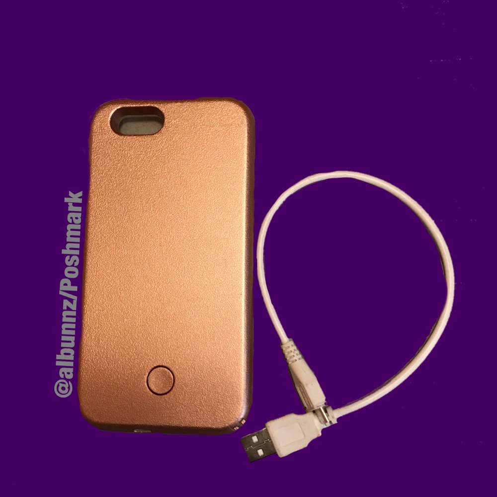 Rose gold selfie light phone case